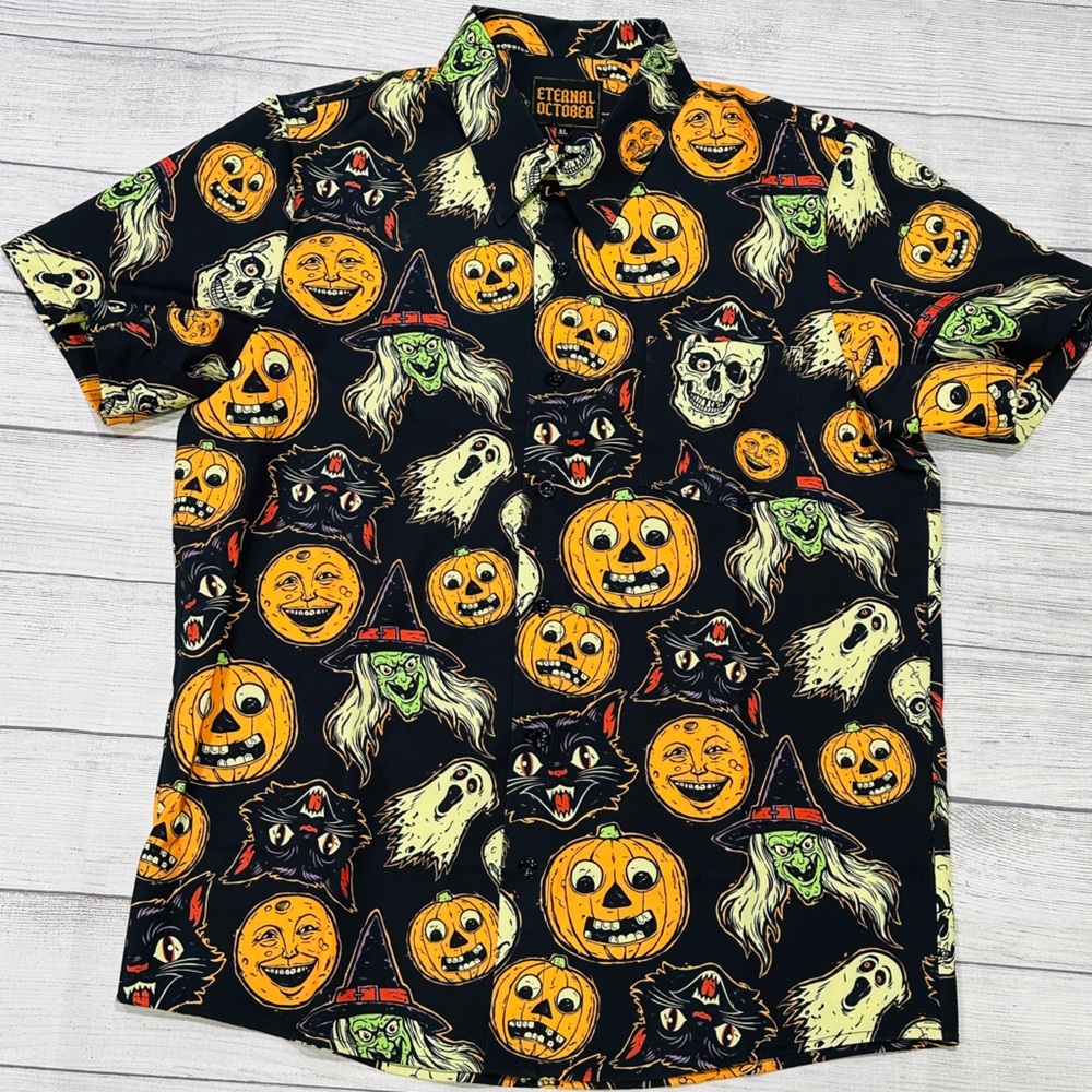 Vintage Halloween Button Up